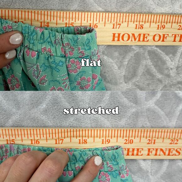 Vtg Pleated Midi Skirt 14 Green Pink Floral Fairy Feminine Spring Easter 90s Y2K - Picture 9 of 9